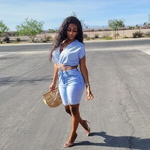 Striped wrap crop top